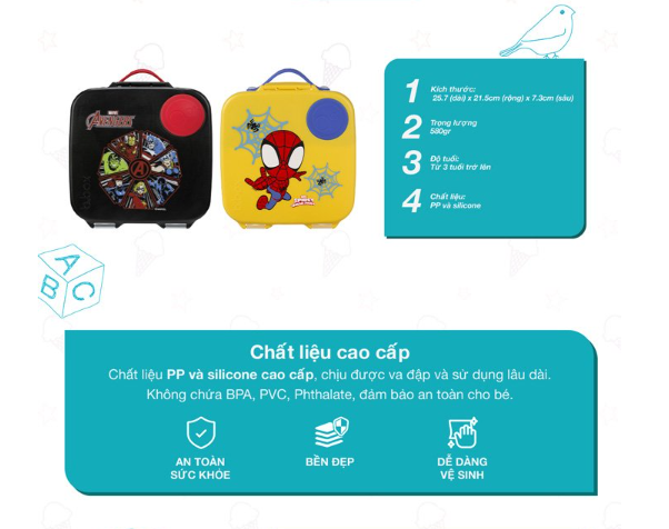 HỘP CƠM CHIA NGĂN CHO BÉ - B.BOX