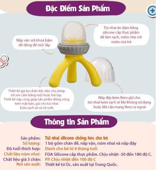 TÚI NHAI SILICONE CHỐNG HÓC CHO BÉ- B.BOX