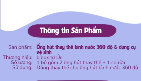 ỐNG HÚT THAY THẾ BÌNH NƯỚC 360 ĐỘ & BỘ DỤNG CỤ VỆ SINH PHIÊN BẢN DISNEY - B.BOX