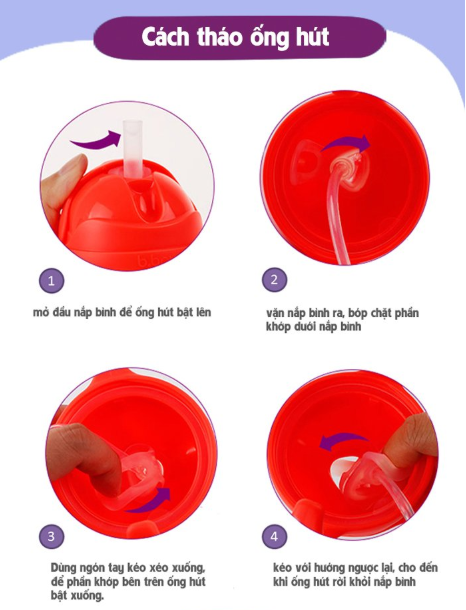 ỐNG HÚT THAY THẾ BÌNH NƯỚC 360 ĐỘ & BỘ DỤNG CỤ VỆ SINH PHIÊN BẢN DISNEY - B.BOX