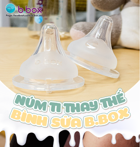 BỘ 2 NÚM TI THAY THẾ BÌNH SỮA - B.BOX