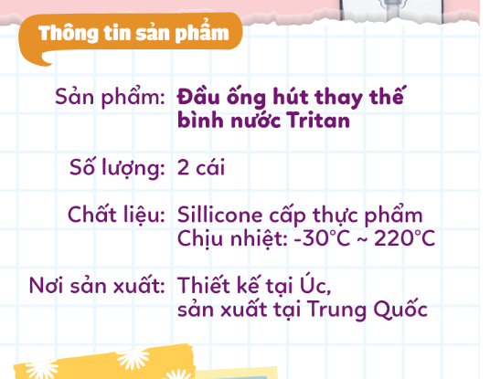 BỘ 2 ĐẦU HÚT THAY THẾ TIỆN DỤNG CHO BÌNH NƯỚC TRITAN - B.BOX