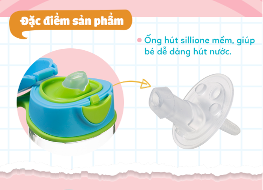 BỘ 2 VÒI HÚT THAY THẾ TIỆN DỤNG CHO BÌNH NƯỚC VÒI SILICONE 450ML - B.BOX