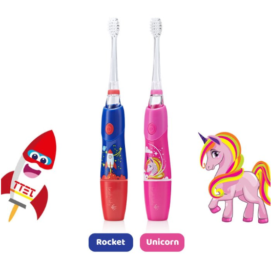 BÀN CHẢI ĐIỆN SÓNG ÂM DÙNG PIN KIDZSONIC - BRUSH-BABY