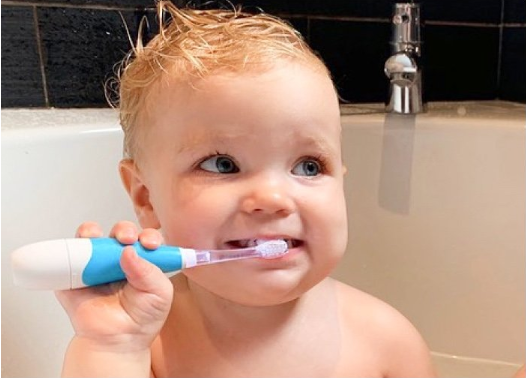 BÀN CHẢI ĐIỆN SÓNG ÂM DÙNG PIN BABY SONIC - BRUSH-BABY