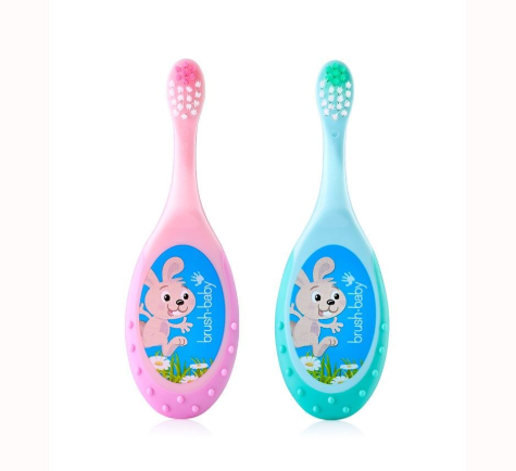 BỘ 2 BÀN CHẢI ĐÁNH RĂNG CHO BÉ FLOSSBRUSH TỪ 0-3 TUỔI - BRUSH-BABY