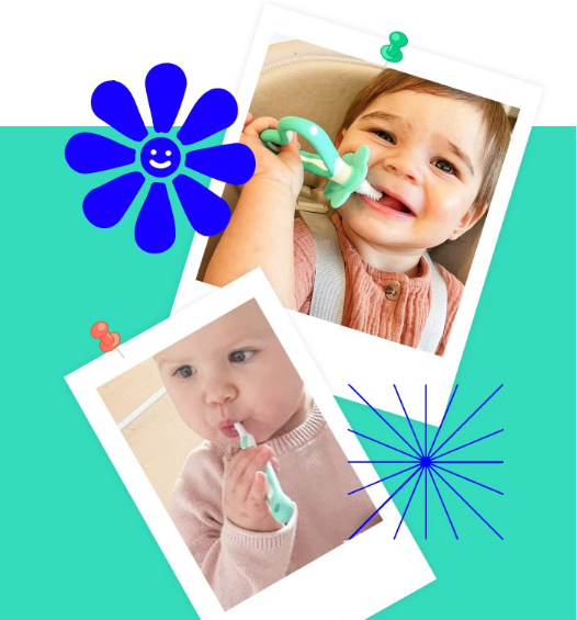 BỘ BÀN CHẢI ĐÁNH RĂNG VÀ MÁT XA NƯỚU CHO BÉ TỪ 0-18 THÁNG - BRUSH-BABY