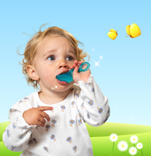 BỘ 2 BÀN CHẢI ĐÁNH RĂNG VÀ MÁT XA NƯỚU CHO BÉ TỪ 10-36 THÁNG - BRUSH-BABY