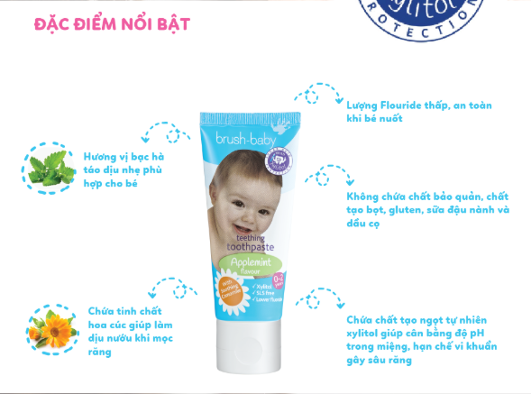 COMBO 9 KEM ĐÁNH RĂNG CHỨA FLOURIDE 50ML CHO BÉ Ở MỌI ĐỘ TUỔI - BRUSH-BABY