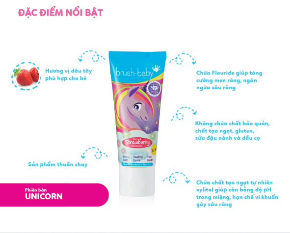 COMBO 6 KEM ĐÁNH RĂNG CHỨA FLOURIDE 50ML CHO BÉ Ở MỌI ĐỘ TUỔI - BRUSH-BABY