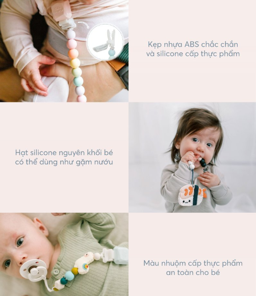 DÂY ĐEO NÚM TI SILICONE CHO BÉ - LOULOU LOLLOPOP