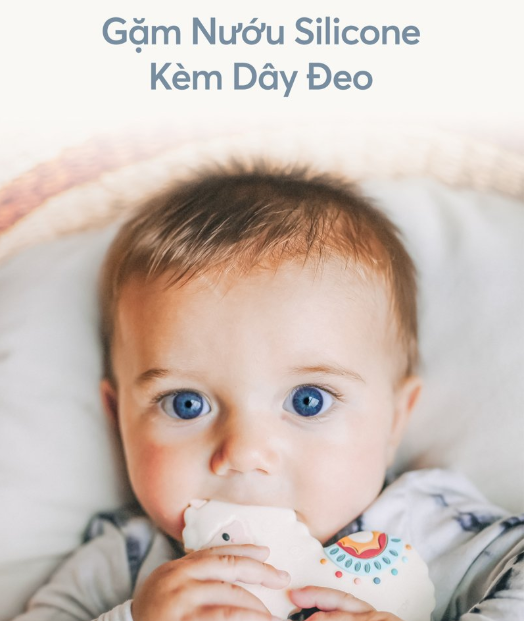 GẶM NƯỚU SILICONE KÈM DÂY ĐEO CHO BÉ - LOULOU LOLLOPOP