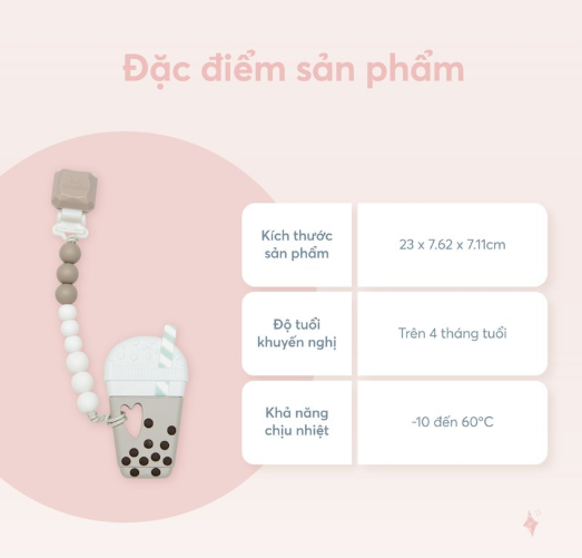 GẶM NƯỚU SILICONE KÈM DÂY ĐEO CHO BÉ - LOULOU LOLLOPOP