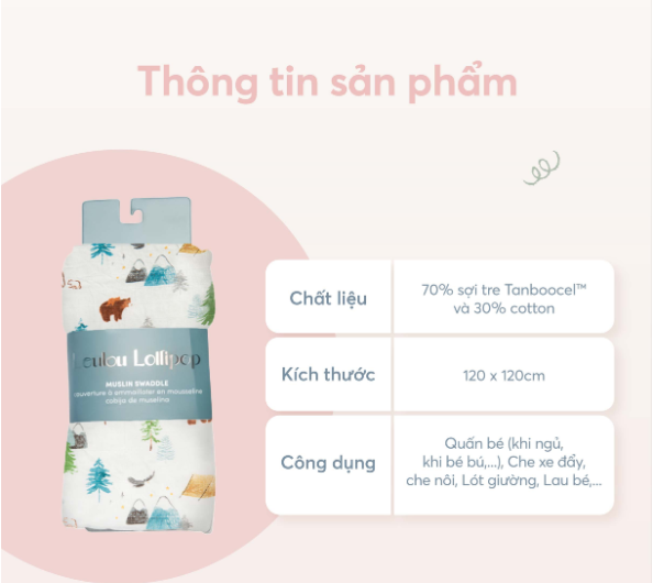 CHĂN ĐA NĂNG SỢI TRE THOÁNG KHÍ CHO BÉ - LOULOU LOLLOPOP