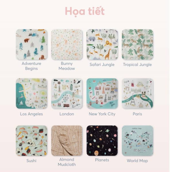 CHĂN ĐA NĂNG SỢI TRE THOÁNG KHÍ CHO BÉ - LOULOU LOLLOPOP