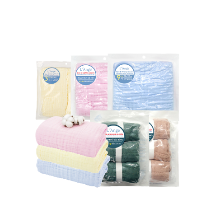 KHĂN VẢI BỐNG CHO BÉ NHIỀU SIZE VÀ MÀU - KHĂN TẮM/KHĂN QUẤN/KHĂN SỮA/KHĂN ĐẮP - L'ANGE