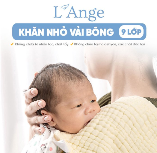 KHĂN SỮA/KHĂN LÓT ĐẦU/KHĂN LAU MẶT/KHĂN YẾM VẢI BÔNG 9 LỚP (SET 2 CÁI) - L'ANGE