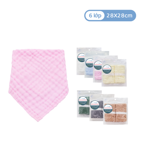 YẾM TAM GIÁC VẢI BÔNG 6 LỚP 28X28CM (SET 2 CÁI) - L'ANGE