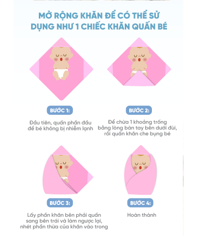 KHĂN TẮM/KHĂN QUẤN VẢI BÔNG CÓ NÓN 6 LỚP 65X65CM- L'ANGE