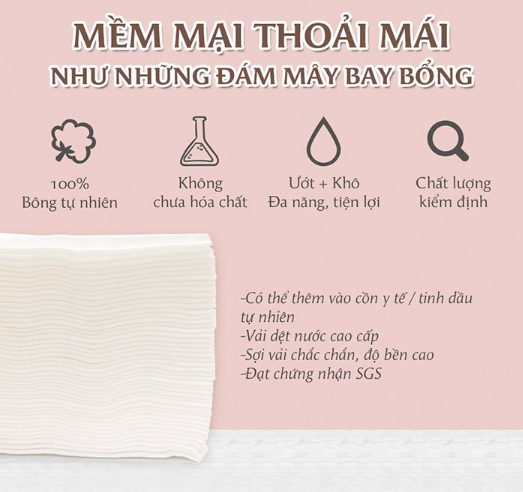 KHĂN VẢI KHÔ ĐA NĂNG CHO MẸ VÀ BÉ COMBO 10 BỊCH NHỎ- L'ANGE