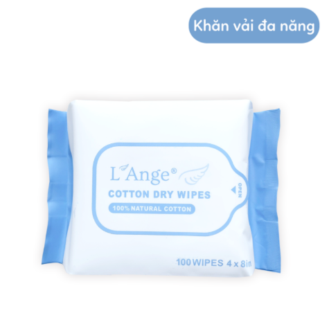 KHĂN VẢI KHÔ ĐA NĂNG CHO MẸ VÀ BÉ BỊCH 100 MIẾNG- L'ANGE