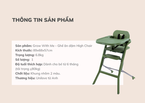 GHẾ ĂN DẶM 2IN1- UNILOVE