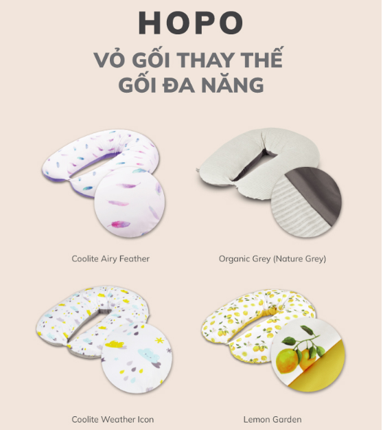 VỎ GỐI THAY THẾ GỐI ĐA NĂNG 7IN1 HOPO CHO MẸ BẦU VÀ EM BÉ- UNILOVE