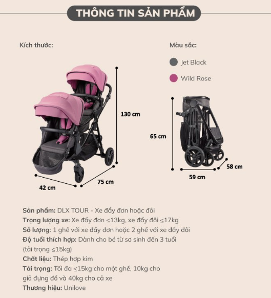 XE ĐẨY ĐƠN HOẶC ĐÔI DLX - UNILOVE