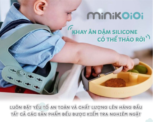 KHAY ĂN DẶM SILICONE CÓ THỂ THÁO RỜI - MINIKOIOI