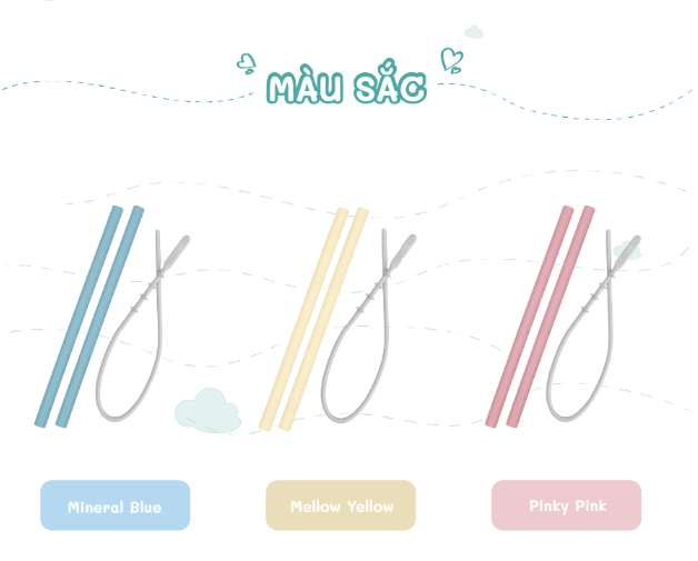 SET CỌ RỬA VÀ ỐNG HÚT SILICONE - MINIKOIOI