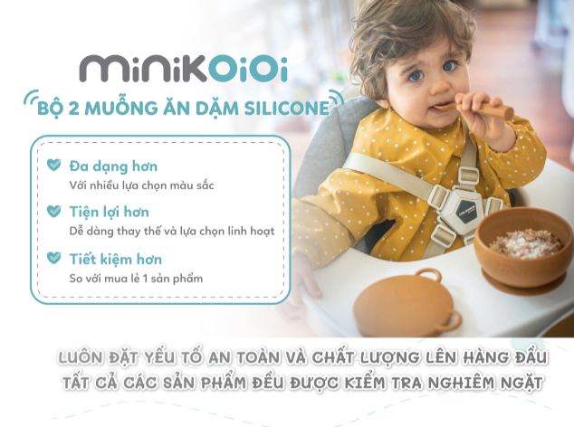 BỘ 2 MUỖNG NĨA ĂN DẶM SILICONE - MINIKOIOI