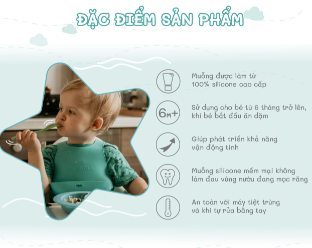 BỘ 2 MUỖNG NĨA ĂN DẶM SILICONE - MINIKOIOI