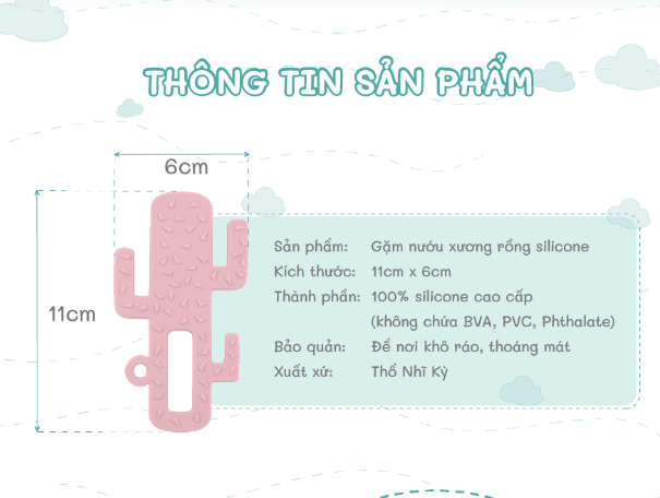 GẶM NƯỚU XƯƠNG RỒNG BẰNG SILICONE - MINIKOIOI