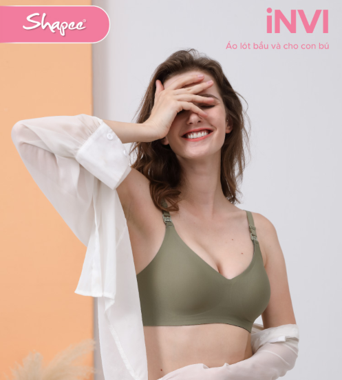 ÁO LÓT BẦU VÀ CHO CON BÚ INVI KHÔNG GỌNG - SHAPEE