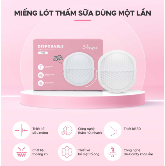 MIẾNG LÓT THẤM SỮA DÙNG 1 LẦN- SHAPEE