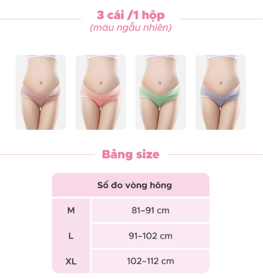 SET 3 CÁI NGẪU NHIÊN QUẦN LÓT BẦU CẠP THẤP - SHAPEE