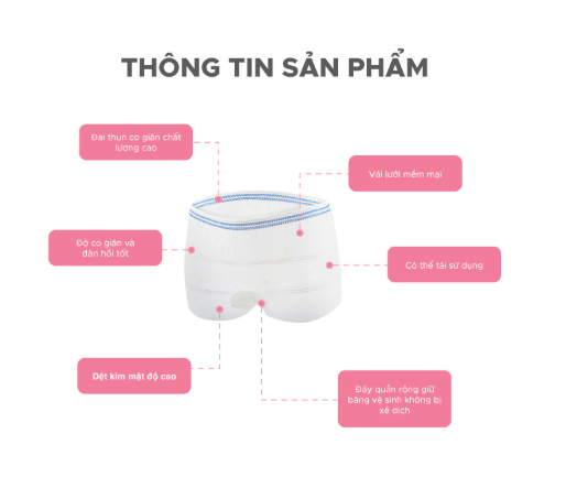 SET 5 CÁI QUẦN LÓT LƯỚI SAU SINH - SHAPEE