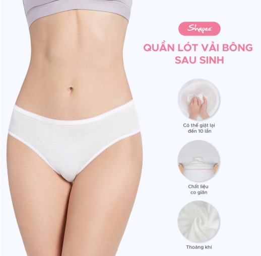 SET 4 CÁI QUẦN LÓT VẢI BÔNG SAU SINH - SHAPEE