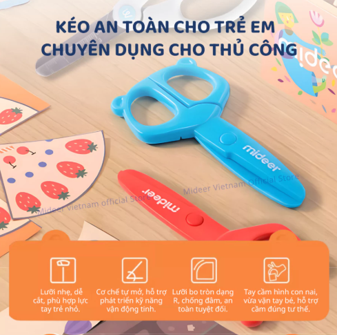KÉO THỦ CÔNG CẮT GIẤY AN TOÀN CHO BÉ - MIDEER