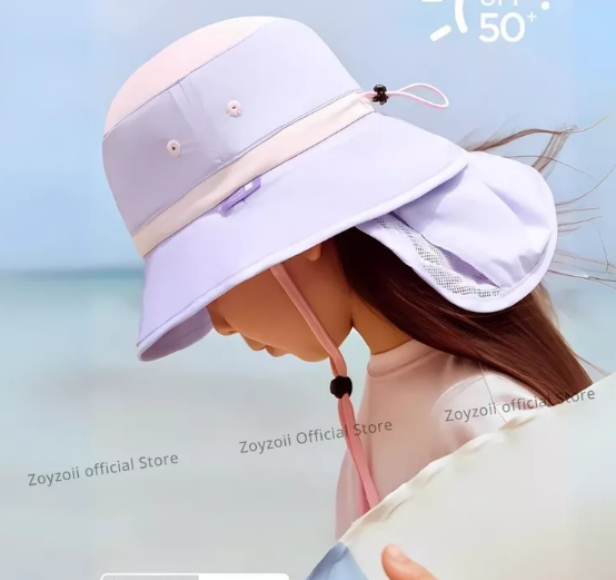MŨ CHỐNG NẮNG CHE VAI GÁY ZOYZOII LARGE BRIM SUN HAT , CHỐNG TIA UV CHO BÉ TRAI BÉ GÁI B62