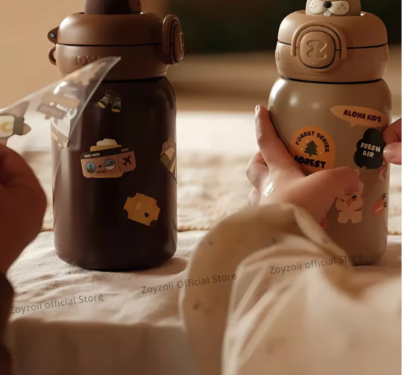 BÌNH NƯỚC GIỮ NHIỆT ZOYZOII CHO BÉ ĐI HỌC CÓ TÚI ĐỰNG THERMOS CUP MÃ E8