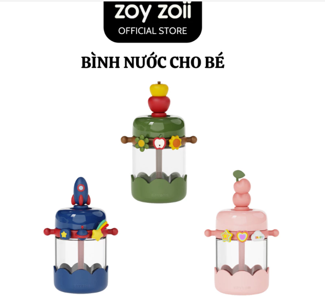 BÌNH UỐNG NƯỚC TRITAN CAO CẤP ZOYZOII NATURE PARADISE CUP, BÌNH NƯỚC THỂ THAO CHO BÉ E6