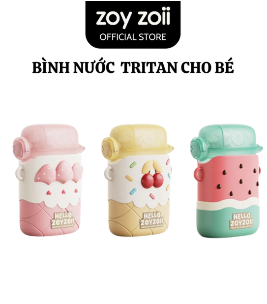 BÌNH NƯỚC TRITAN ZOYZOII ZOY FLAT CUP, BÌNH NƯỚC CAO CẤP AN TOÀN CHO BÉ
