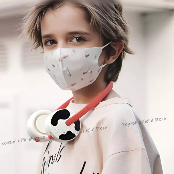 QUẠT ĐEO CỔ MINI ZOYZOII CHO BÉ, QUẠT TÍCH ĐIỆN KHÔNG CÁNH AN TOÀN CHO BÉ