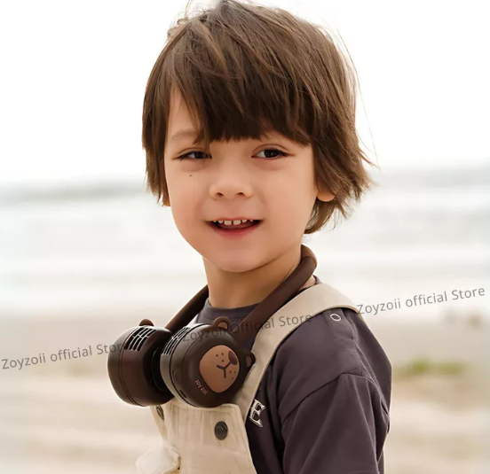 QUẠT ĐEO CỔ MINI ZOYZOII CHO BÉ, QUẠT TÍCH ĐIỆN KHÔNG CÁNH AN TOÀN CHO BÉ