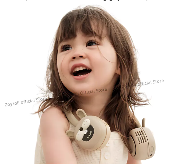 QUẠT ĐEO CỔ MINI ZOYZOII CHO BÉ, QUẠT TÍCH ĐIỆN KHÔNG CÁNH AN TOÀN CHO BÉ