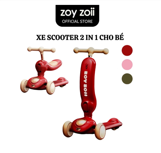 XE TRƯỢT SCOOTER ZOYZOII 2 IN 1 XE ĐẨY CHO BÉ 1 2 3 4 5 TUỔI MÃ S2
