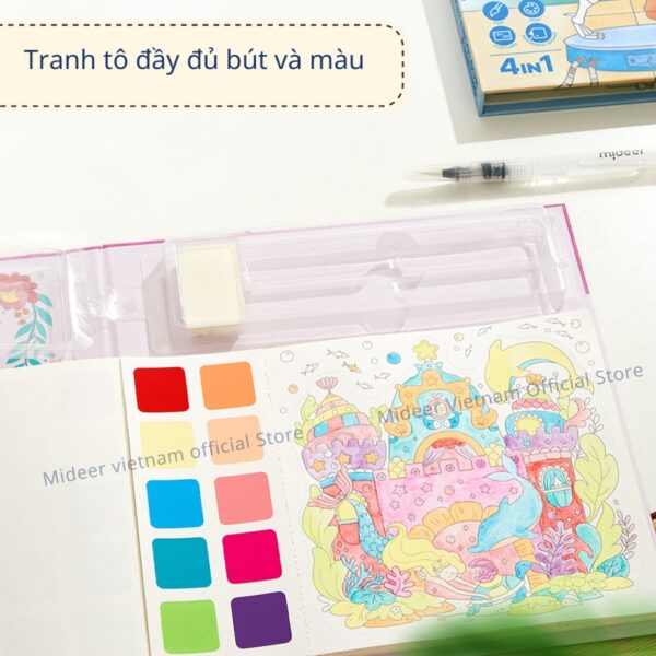 TRANH TÔ MÀU NUOCW CHO BÉ WATERCOLOUR PAINTING - MIDEER