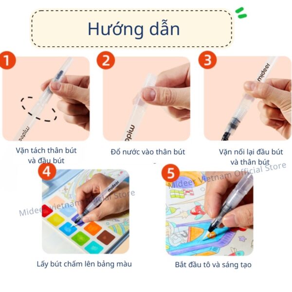TRANH TÔ MÀU NUOCW CHO BÉ WATERCOLOUR PAINTING - MIDEER