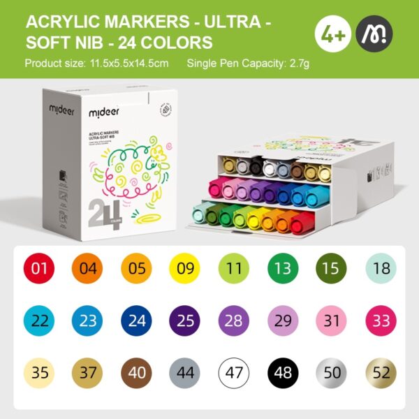 BÚT DẠ NƯỚC ACRYLIC MARKERS - MIDEER